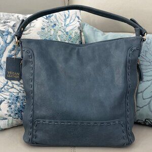 Sasha + Sofi Side Zipper Faux Leather Hobo Bag, Brand New!